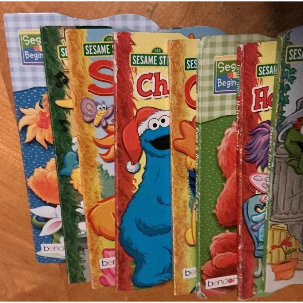 Bendon SESAME STREET Shaped Board Books Lot of 8 Beginnings & First Books 2000's